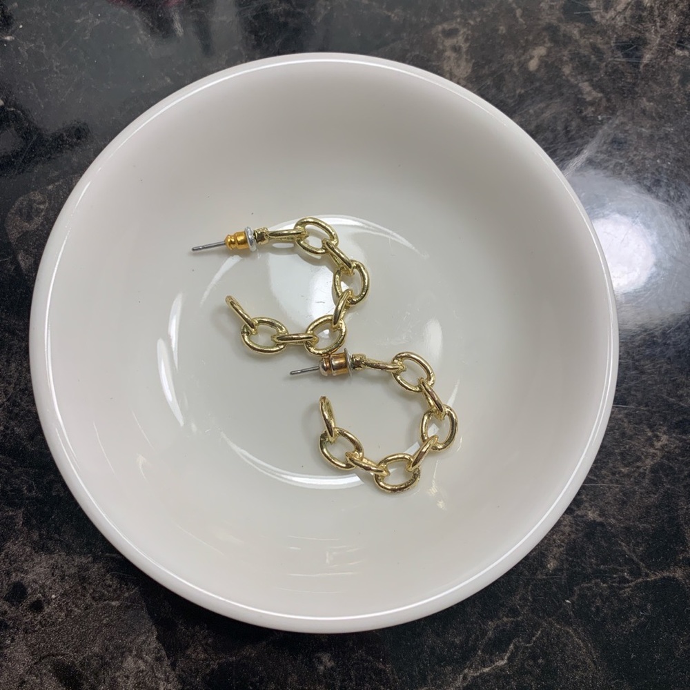 Gold chain hoops